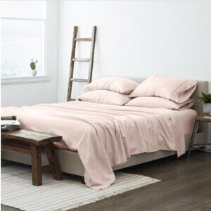 Luxury Ultra Soft 6 Piece Solid Pink Microfiber California King Sheet Set